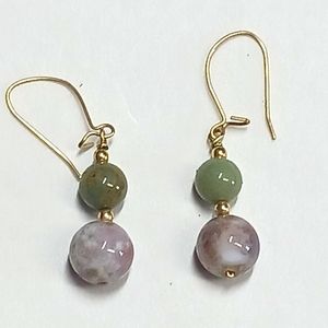 Simple stack of rhodonite on gold plating